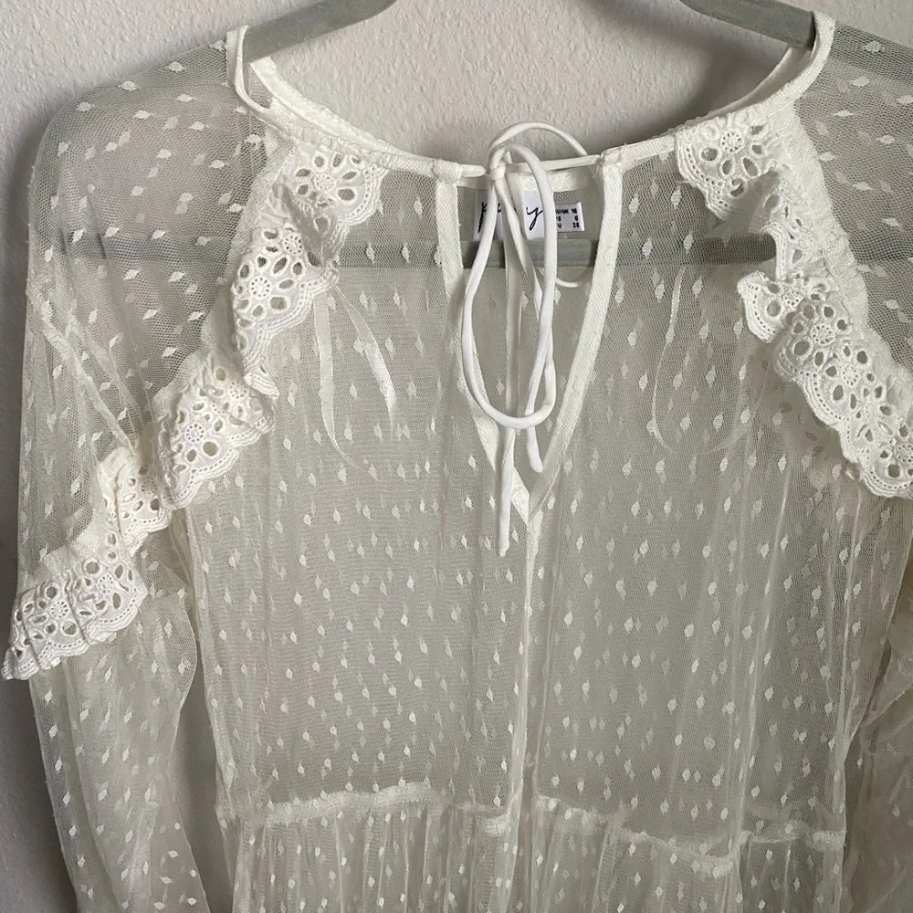 NWOT - PRINCESS POLLY - WHITE MESH COVER UP - Picture 5 of 9